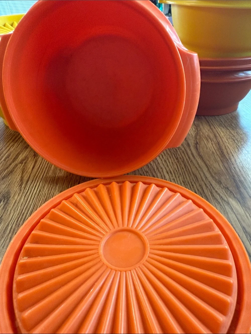 Vintage 70s Tupperware Harvest Colors Food Storage Bowls with Lids